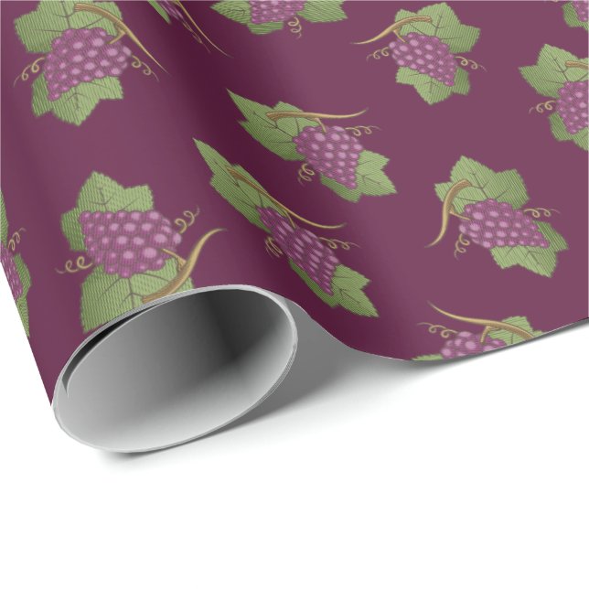 Papel De Regalo Patrón de uvas rojas (Esquina del rollo)