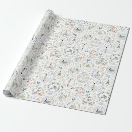 Papel De Regalo Patrón de vacaciones de 12 días de Navidades