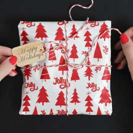 Papel De Regalo Patrón de vacaciones de jolly del árbol de Navidad
