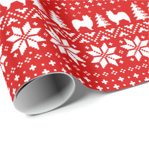 Papel De Regalo Patrón de vacaciones de los Navidades de siluetas