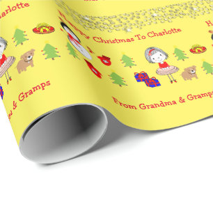 Papel De Regalo Patrón de vacaciones de Navidades curados para ni