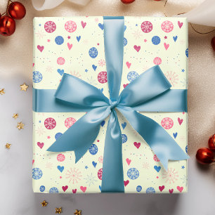 Papel De Regalo Patrón de vacaciones de Navidades de copos de niev