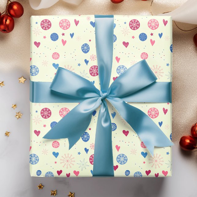 Papel De Regalo Patrón de vacaciones de Navidades de copos de niev (Subido por el creador)