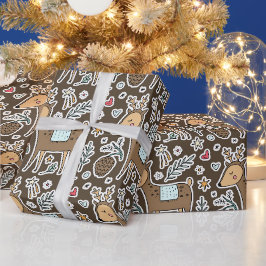 Papel De Regalo Patrón de vacaciones de renos de los navidades