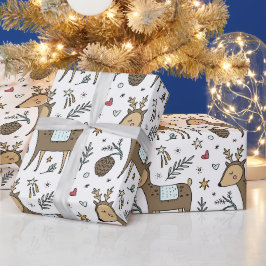 Papel De Regalo Patrón de vacaciones de renos de los navidades