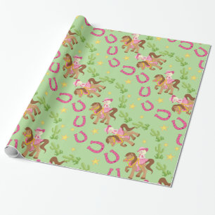 Papel De Regalo Patrón de vaquera pequeña linda