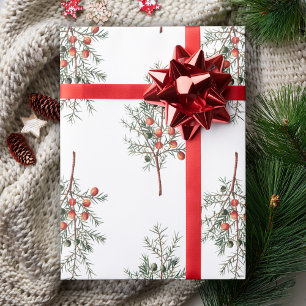 Papel De Regalo Patrón de vegetación de Juniper Vintage