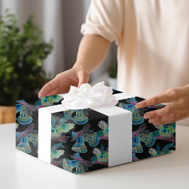 Papel De Regalo Patrón de Velas y Campana de Vela de Navidad brill