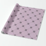 Papel De Regalo Patrón de venado malva y negro<br><div class="desc">Papel de envolvimiento de patrón vintage con tema de parís morado y negro.</div>