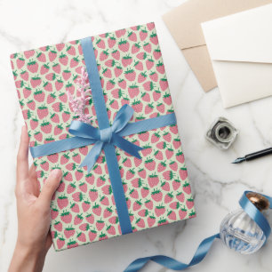 Papel De Regalo Patrón de verano de fresa rosa
