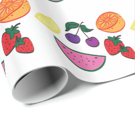 Papel De Regalo Patrón de verano de frutas coloridas, Guay