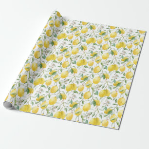 Papel De Regalo Patrón de verano de limón de color agua