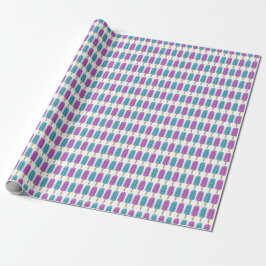 Papel De Regalo Patrón de verano de paleta de hielo congelada azul