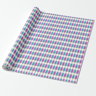 Papel De Regalo Patrón de verano de paleta de hielo congelada azul