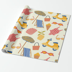 Papel De Regalo Patrón de verano italiano La dolce Vita en la play