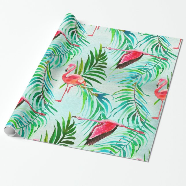 Papel De Regalo Patrón de verano tropical (Desenrollado)