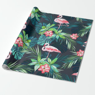 Papel De Regalo Patrón de verano tropical sin soldadura con flamin