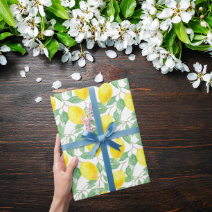 Papel De Regalo Patrón de verano verde blanco amarillo