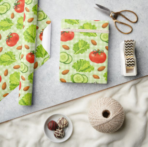 Papel De Regalo Patrón de Verduras de Ensalada Fresca