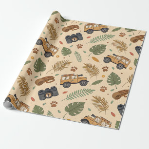 Papel De Regalo Patrón de viaje por carretera vintage (3)