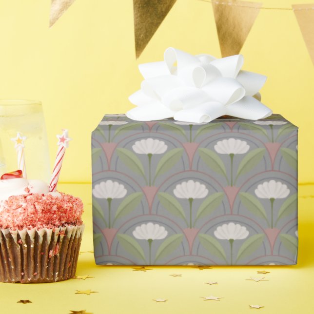 Papel De Regalo Patrón de vieira con aroma blanco (Fiesta de cumpleaños )