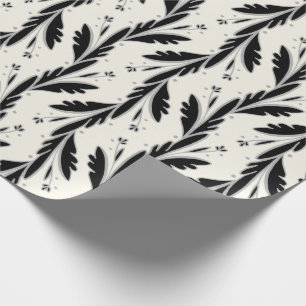 Papel De Regalo Patrón de viñedos negros decorativos