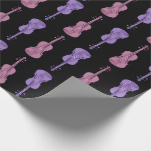 Papel De Regalo Patrón de violín - Lavanda y Rosa