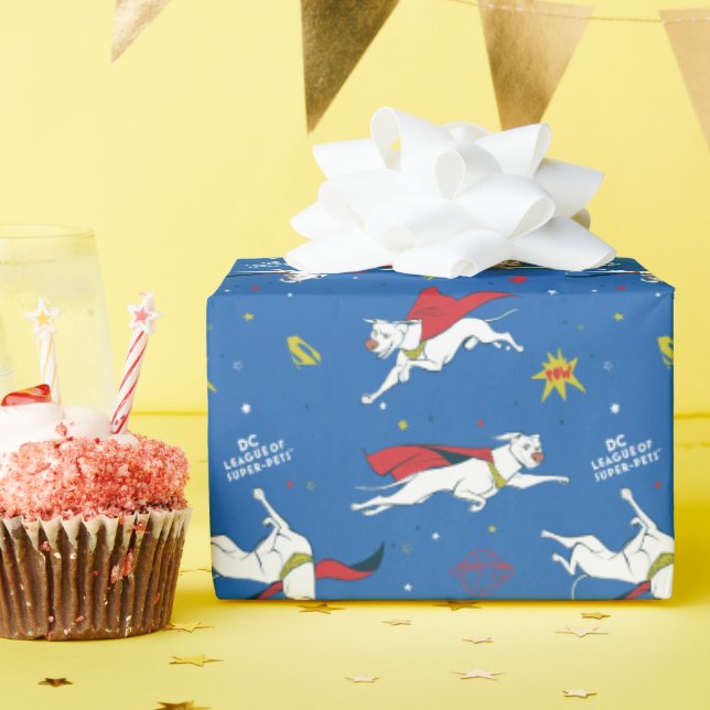 Papel De Regalo Patrón de vuelo de Krypto (Fiesta de cumpleaños )