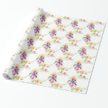 Papel De Regalo Patrón de Wreath floral de colores de agua pastele<br><div class="desc">Tonos pastel modernos de Guay acuarela de flores en un patrón ininterrumpido.</div>