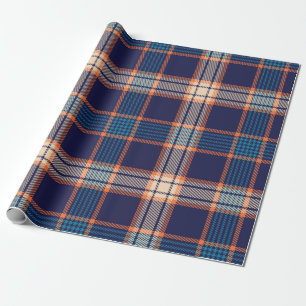 Papel De Regalo Patrón de yerba de tartán de la marina