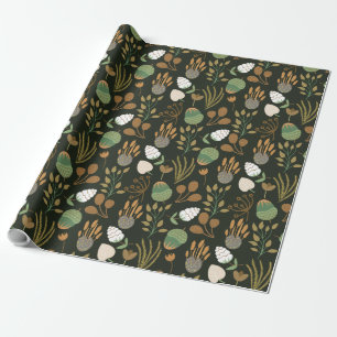 Papel De Regalo Patrón De Zanahorias Oscuras Y Tuercas
