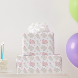 Papel De Regalo Patrón de zapatos de conejito rosa lindo