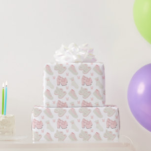 Papel De Regalo Patrón de zapatos de conejito rosa lindo