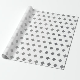 Papel De Regalo Patrón decorativo de diamante blanco gris plateado