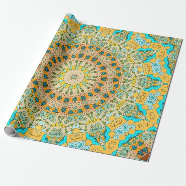 Papel De Regalo Patrón decorativo de época. Islam, árabe, indio, (Desenrollado)