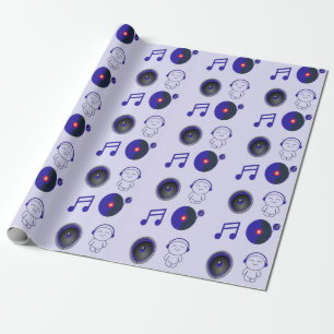 Papel De Regalo patrón decorativo de música azul