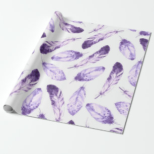 Papel De Regalo Patrón decorativo sin fisuras con plumas. Waterco