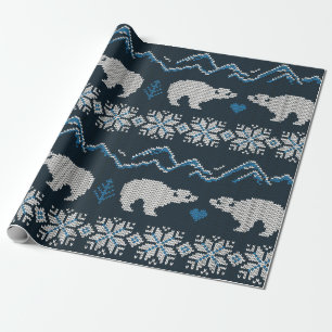 Papel De Regalo Patrón decorativo sin fisuras de invierno de punto