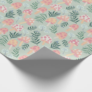 Papel De Regalo Patrón del bosque de los hongos mágicos