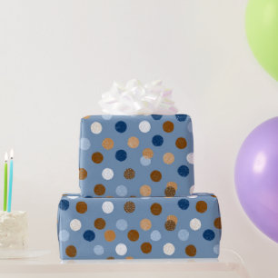 Papel De Regalo Patrón del Día del Padre azul y marrón