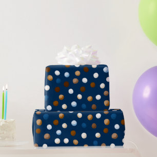 Papel De Regalo Patrón del Día del Padre azul y marrón