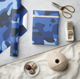 Papel De Regalo Patrón del Ejército Camuflaje Azul Camo