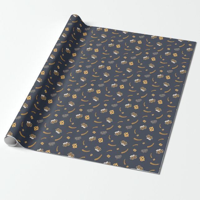 Papel De Regalo Patrón del festival de cerveza Oktoberfest Pretzel (Desenrollado)