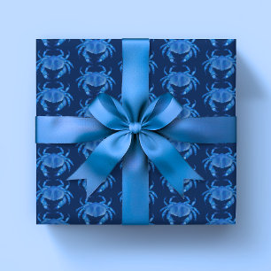 Papel De Regalo Patrón del océano marino del Cangrejo Azul