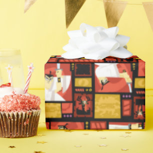 Papel De Regalo Patrón del panel de arte de caracteres Samurai Jac