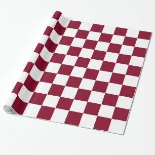 Papel De Regalo Patrón del tablero del verificador blanco de Borgo