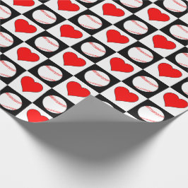 Papel De Regalo Patrón del verificador del corazón rojo del jugado