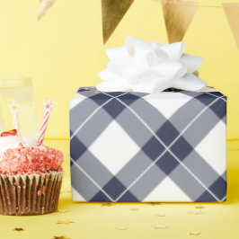 Papel De Regalo Patrón diagonal azul y blanco de plástico de la Ma