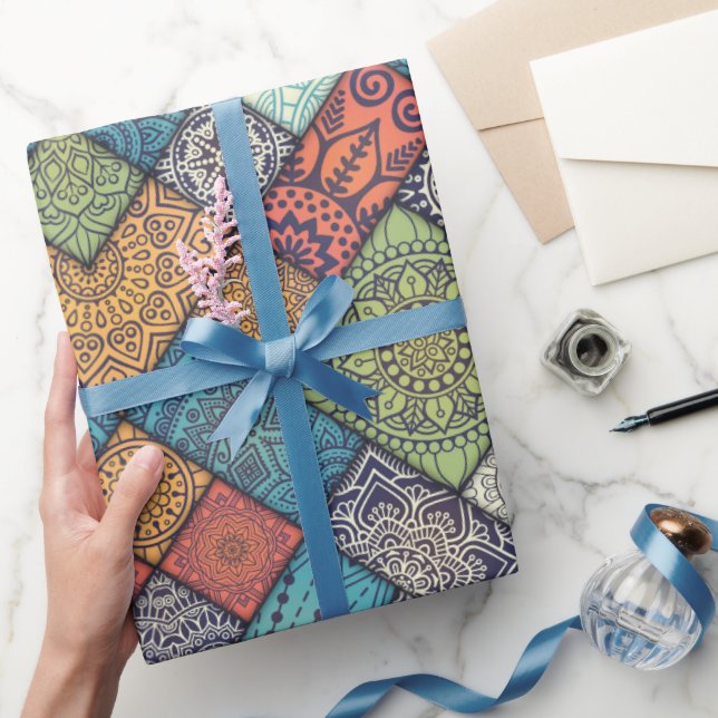 Papel De Regalo Patrón diagonal colorido (Regalar)