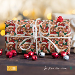 Papel De Regalo Patrón divertido de Navidad de Caniche